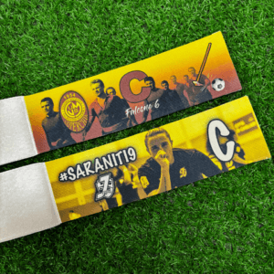 2 fasce da capitano con personalizzazione giallo-arancione